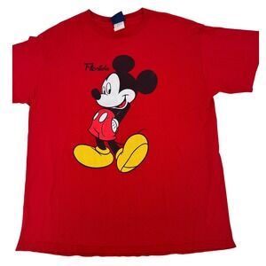Vintage US Open Mickey Mouse T Shirt Adult XL Red Cotton‎ New Old Stock